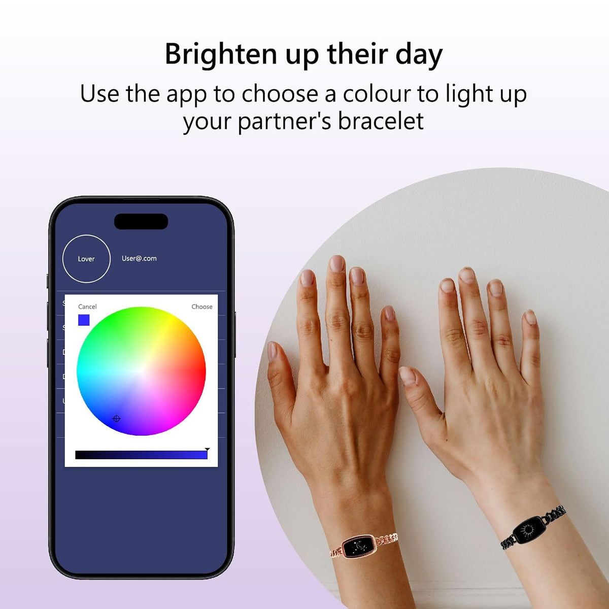 Long Distance Touch Bracelets for Couples, Vibration and Light Up | Long Distance Couple Bracelets Relationship Gifts for Girlfriend